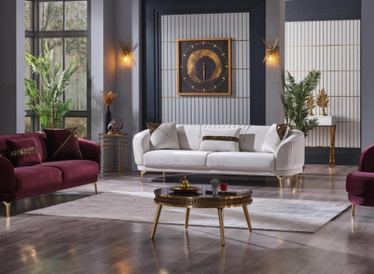 Luxus Wohnzimmergarnitur Moderne Edelstahlsofas Polstermöbel Dreisitzer